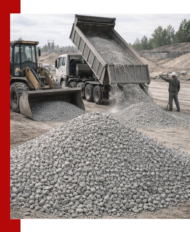 Доставка известнякового щебня фр. 5–20 в Урюпинске