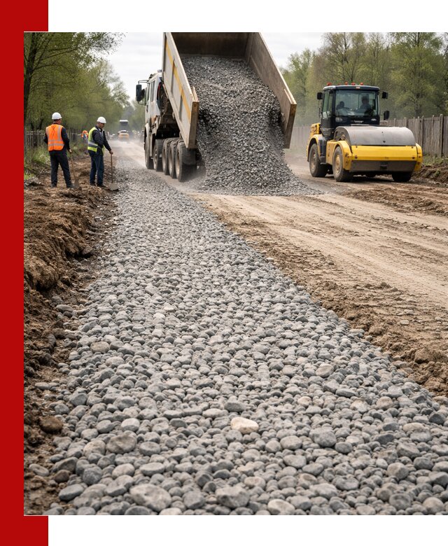 Доставка щебня для отсыпки дорог в Урюпинске высокого качества