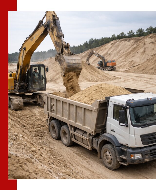 Доставка карьерного песка с самосвалами и разгрузкой в Урюпинске