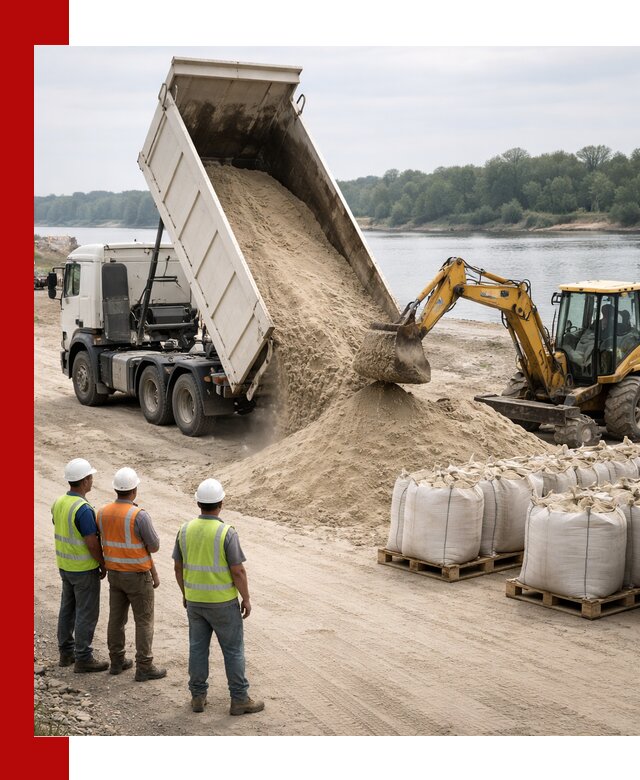 Доставка речного песка в Урюпинске самосвалами и погрузкой