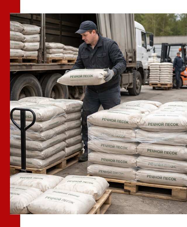 Речной песок в мешках с доставкой в Урюпинске