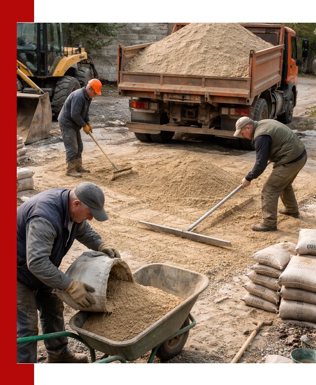 Поставка песка для стяжки в Урюпинске с быстрой доставкой