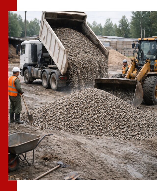 Мытый гравий с доставкой в Урюпинске от карьера до участка