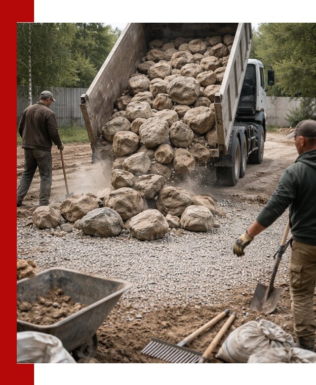 Доставка и укладка булыжника в Урюпинске