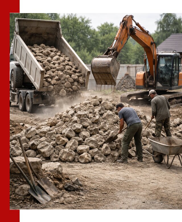 Доставка и разгрузка бутового камня в Урюпинске