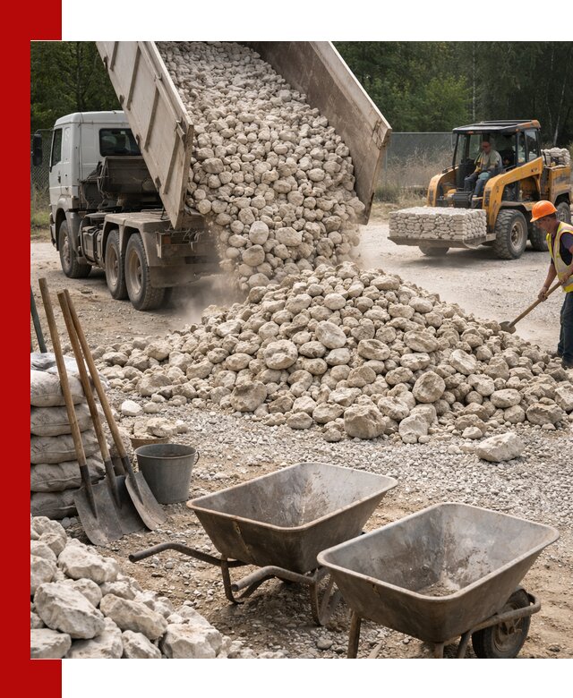 Доставка и продажа бутового известнякового камня в Урюпинске