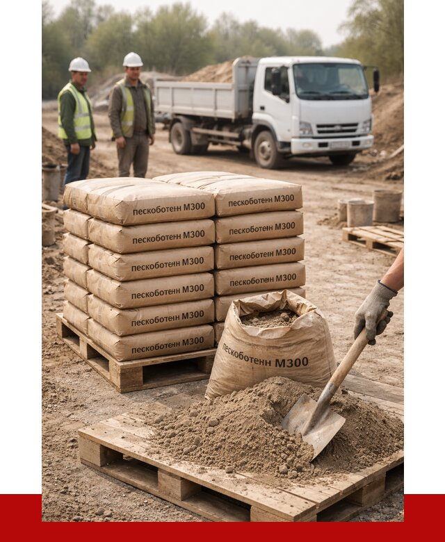 Пескобетон М300 в Урюпинске с доставкой от 4790 р. за куб | ПРОНЕРУДРюп