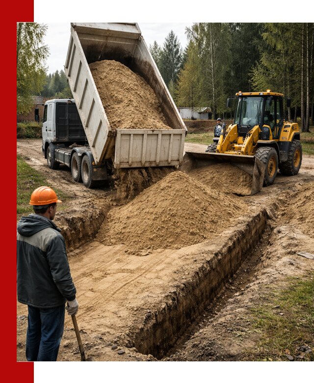 Доставка песчаного грунта в Урюпинске для строительных работ