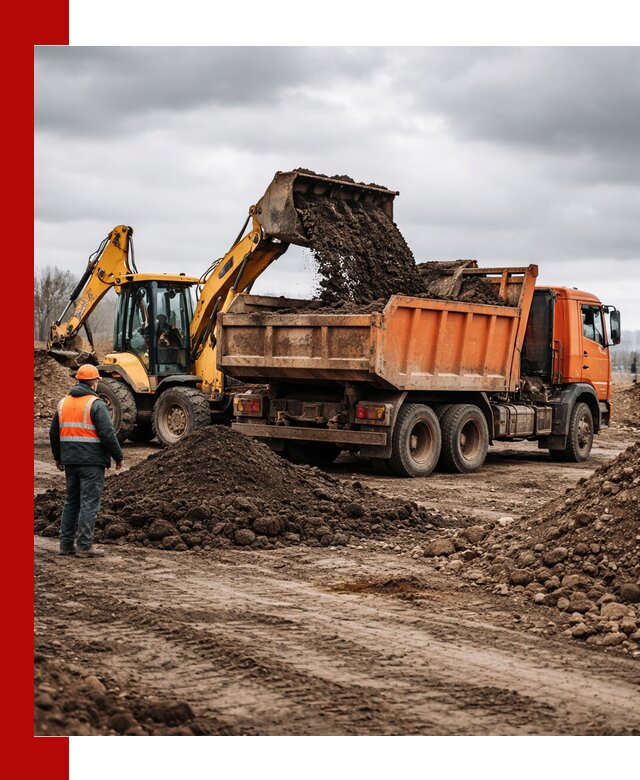 Вывоз грунта и строительного мусора в Урюпинске грузовыми самосвалами