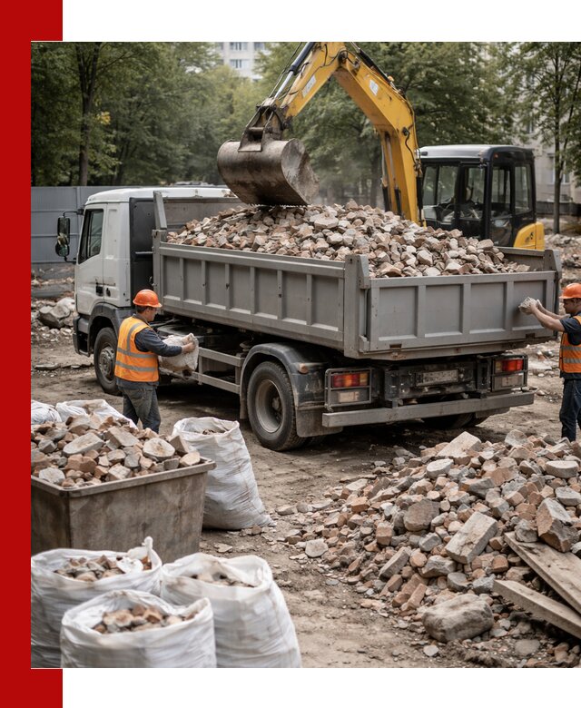 Вывоз строительного мусора в Урюпинске с самосвалами и контейнерами